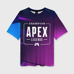Футболка оверсайз женская Apex Legends Gaming Champion: рамка с лого и джойс, цвет: 3D-принт