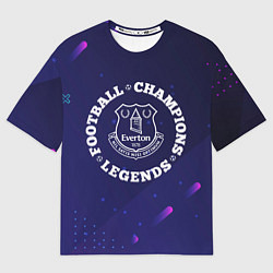 Футболка оверсайз женская Символ Everton и круглая надпись Football Legends, цвет: 3D-принт