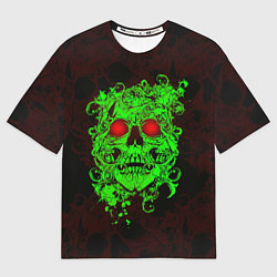 Футболка оверсайз женская Ужасный череп, цвет: 3D-принт
