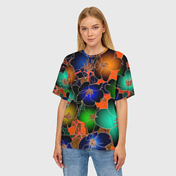 Футболка оверсайз женская Vanguard floral pattern Summer night Fashion trend, цвет: 3D-принт — фото 2