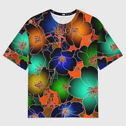 Футболка оверсайз женская Vanguard floral pattern Summer night Fashion trend, цвет: 3D-принт