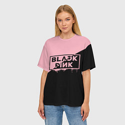 Футболка оверсайз женская BLACKPINK BIG LOGO, цвет: 3D-принт — фото 2