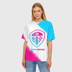 Футболка оверсайз женская Leeds United Neon Gradient, цвет: 3D-принт — фото 2