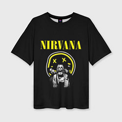 Женская футболка оверсайз NIRVANA логотип и исполнители