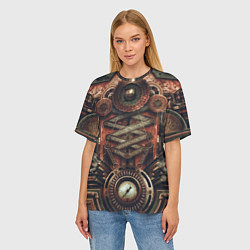Футболка оверсайз женская Mechanical device in Steampunk Retro style, цвет: 3D-принт — фото 2