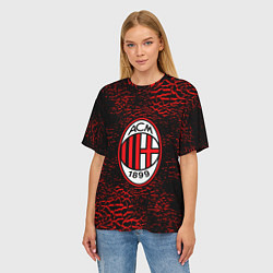 Футболка оверсайз женская Ac milan фк милан logo, цвет: 3D-принт — фото 2