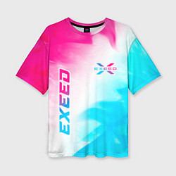 Футболка оверсайз женская Exeed Neon Gradient, цвет: 3D-принт