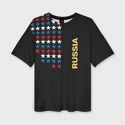 Женская футболка оверсайз Russia - Россия звёзды