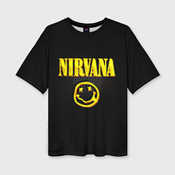 Футболка оверсайз женская NIRVANA соты, цвет: 3D-принт