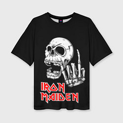 Женская футболка оверсайз Iron Maiden Череп