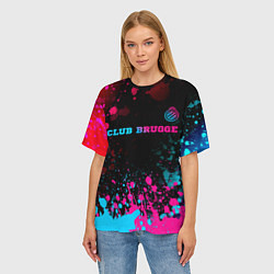 Футболка оверсайз женская Club Brugge Neon Gradient - FS, цвет: 3D-принт — фото 2