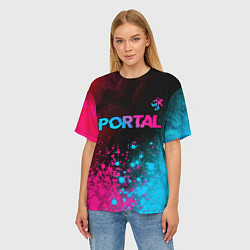 Футболка оверсайз женская Portal Neon Gradient, цвет: 3D-принт — фото 2