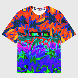 Женская футболка оверсайз Game time Абстрактный пятнистый узор