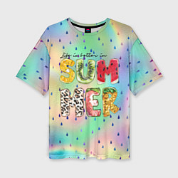 Женская футболка оверсайз Summer буквы из фруктов