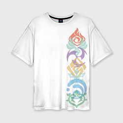 Женская футболка оверсайз Узор Genshin Elements