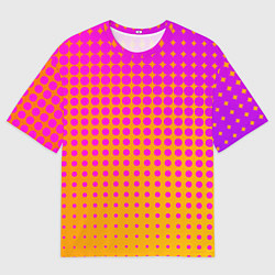 Футболка оверсайз женская Желто-розовый градиент, цвет: 3D-принт