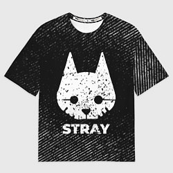 Футболка оверсайз женская Stray с потертостями на темном фоне, цвет: 3D-принт