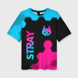 Футболка оверсайз женская Stray: Neon Gradient, цвет: 3D-принт