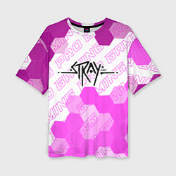 Женская футболка оверсайз Stray pro gaming: символ наверху