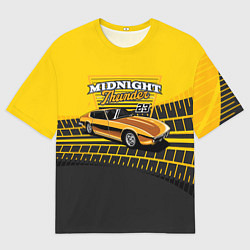 Футболка оверсайз женская Желтый гоночный ретро - автомобиль, цвет: 3D-принт
