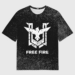Футболка оверсайз женская Free Fire с потертостями на темном фоне, цвет: 3D-принт