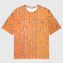 Футболка оверсайз женская Пазлы - паттерн, цвет: 3D-принт