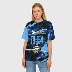 Футболка оверсайз женская Ту-154 Пассажирский авиалайнер, цвет: 3D-принт — фото 2