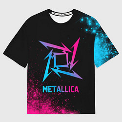 Футболка оверсайз женская Metallica - neon gradient, цвет: 3D-принт