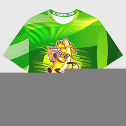 Женская футболка оверсайз Банан катится на скейте