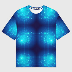 Футболка оверсайз женская Неоновые проводники - схемы, цвет: 3D-принт