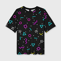 Футболка оверсайз женская Colored neon geometric shapes, цвет: 3D-принт