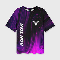 Женская футболка оверсайз Bon Jovi violet plasma