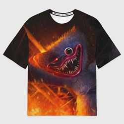 Футболка оверсайз женская POPPY PLAYTIME ХАГИ ВАГИ НАСТИГ ЖЕРТВУ, цвет: 3D-принт