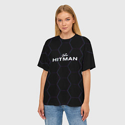 Футболка оверсайз женская Hitman соты неон, цвет: 3D-принт — фото 2