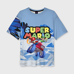 Женская футболка оверсайз Марио и Луиджи гонщики - Super Mario