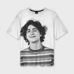 Футболка оверсайз женская Timothee Chalamet black white photo, цвет: 3D-принт