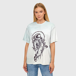 Футболка оверсайз женская Космонавт в скафандре, цвет: 3D-принт — фото 2
