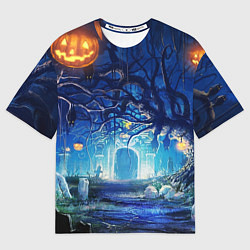 Футболка оверсайз женская Ночь Halloween, цвет: 3D-принт