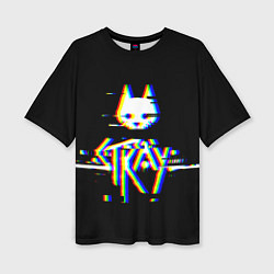 Футболка оверсайз женская Stray glitch logo, цвет: 3D-принт