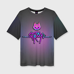 Футболка оверсайз женская Stray logo neon, цвет: 3D-принт