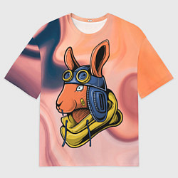 Футболка оверсайз женская Заяц-пилот, цвет: 3D-принт