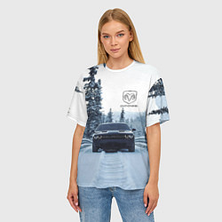 Футболка оверсайз женская Dodge in winter forest, цвет: 3D-принт — фото 2