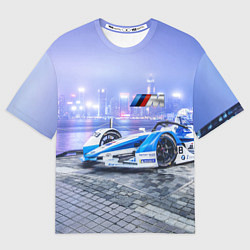 Футболка оверсайз женская Спортивная бэха в городском пейзаже, цвет: 3D-принт