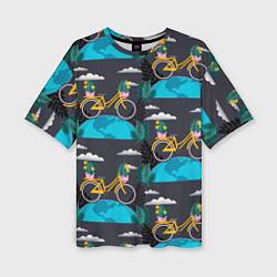 Женская футболка оверсайз Велопрогулка