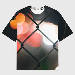 Футболка оверсайз женская Сетка на фоне боке, цвет: 3D-принт