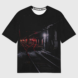 Футболка оверсайз женская Тоннель метро, цвет: 3D-принт