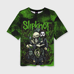 Футболка оверсайз женская Slipknot green art, цвет: 3D-принт