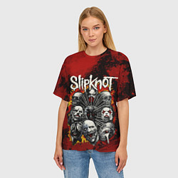 Футболка оверсайз женская Slipknot rock, цвет: 3D-принт — фото 2