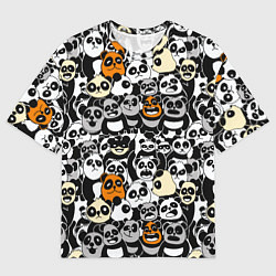 Футболка оверсайз женская Злобные панды, цвет: 3D-принт