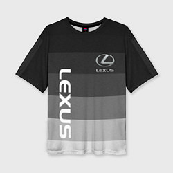 Женская футболка оверсайз Lexus серый градиент